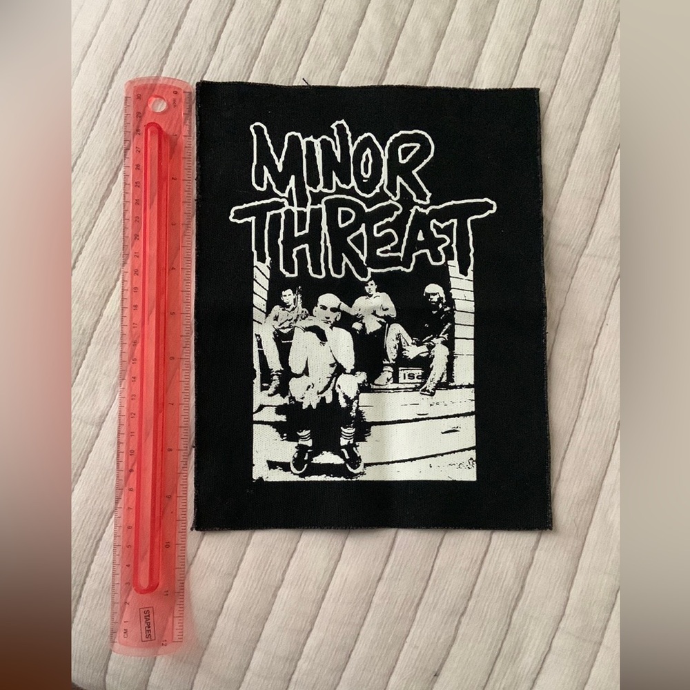 Black Large 7.5” X 9.5” Minor Threat Patch